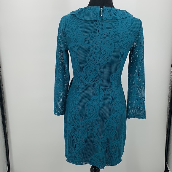 NWT Lilly Pulitzer Dress size Small Tiki Wrap Ruffle Tidal lace teal - Picture 8 of 11